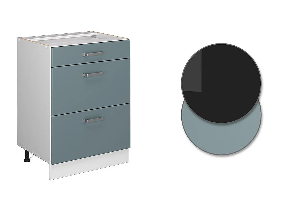 Meuble cuisine bleu-gris 60x46x81.6 r-line