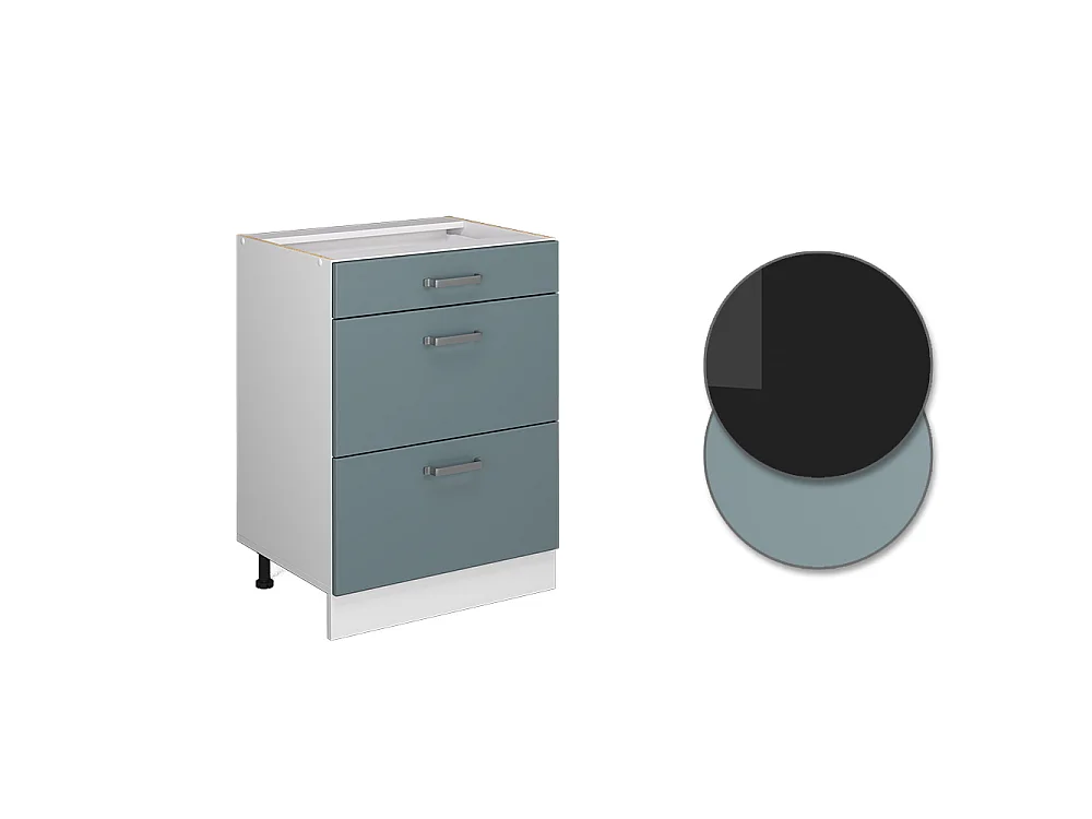 Meuble cuisine bleu-gris 60x46x81.6 r-line