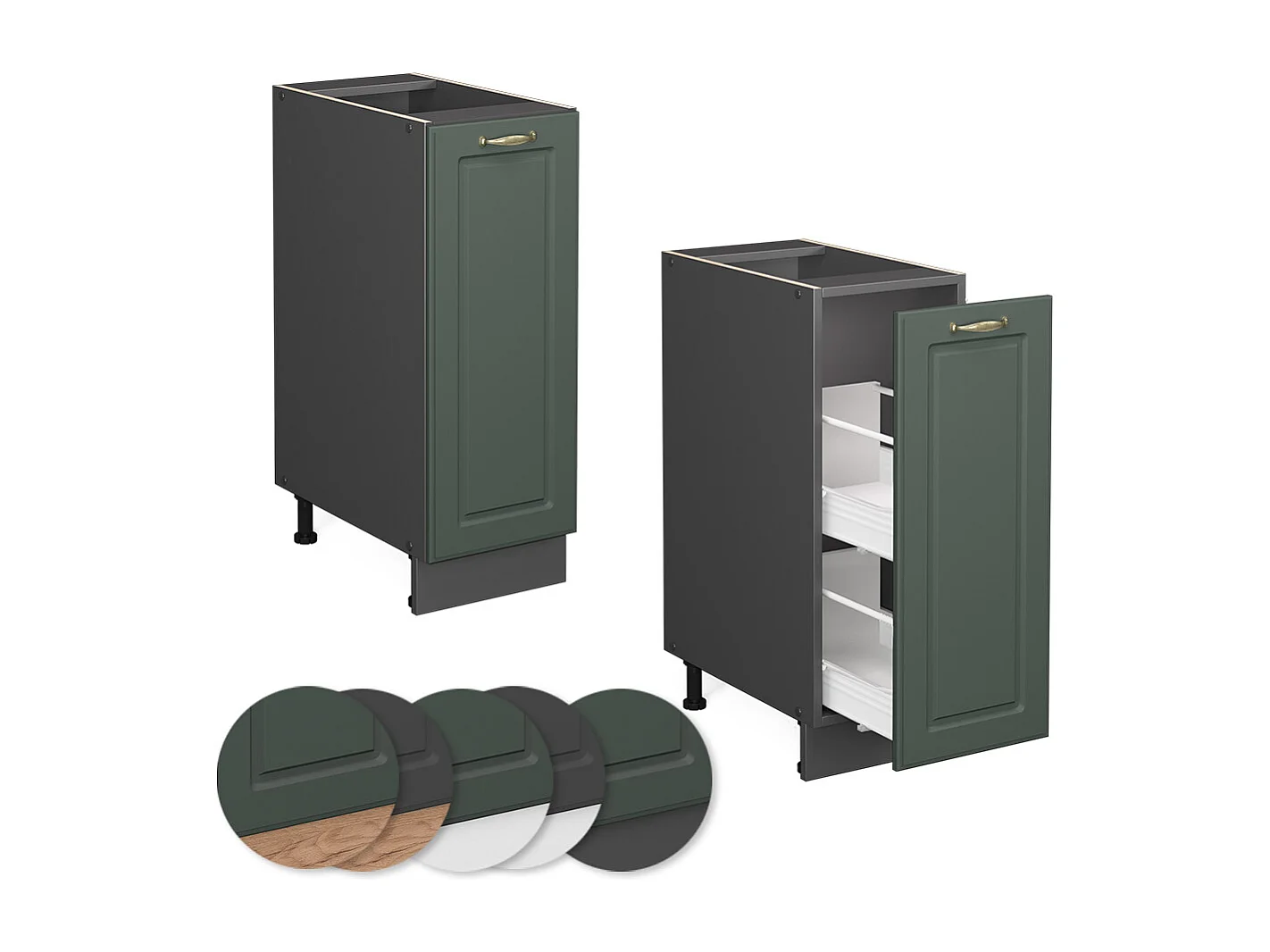 Meuble de cuisine vert or campagne 30x51.6x82 fame-line