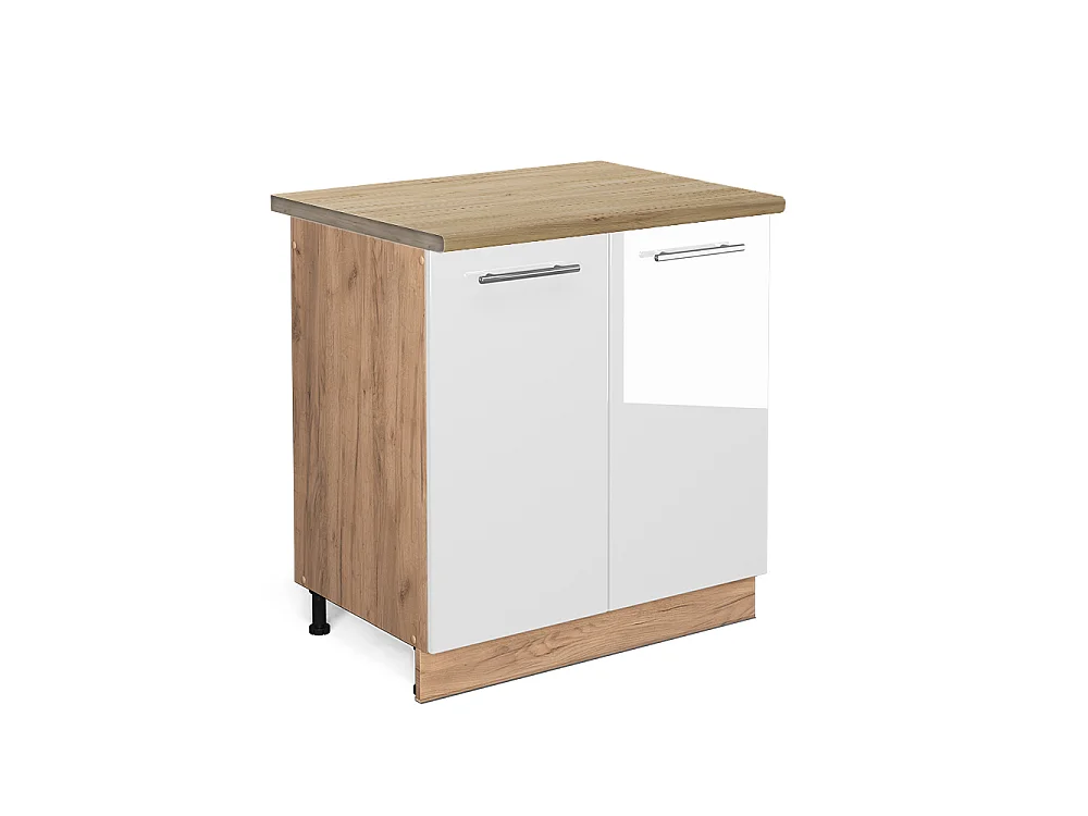 Meuble bas sous-évier blanc haute brillance 80x60x82 fame-line