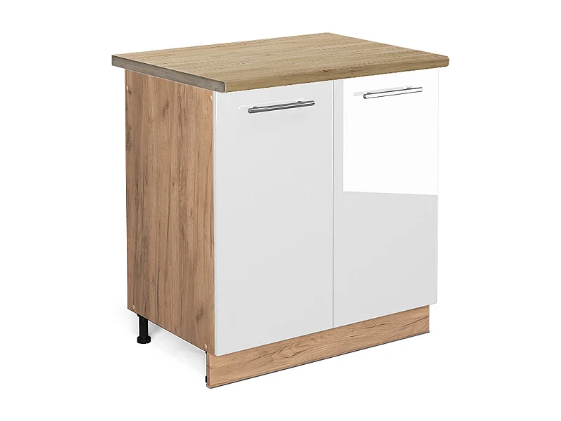 Meuble bas sous-évier blanc haute brillance 80x60x82 fame-line