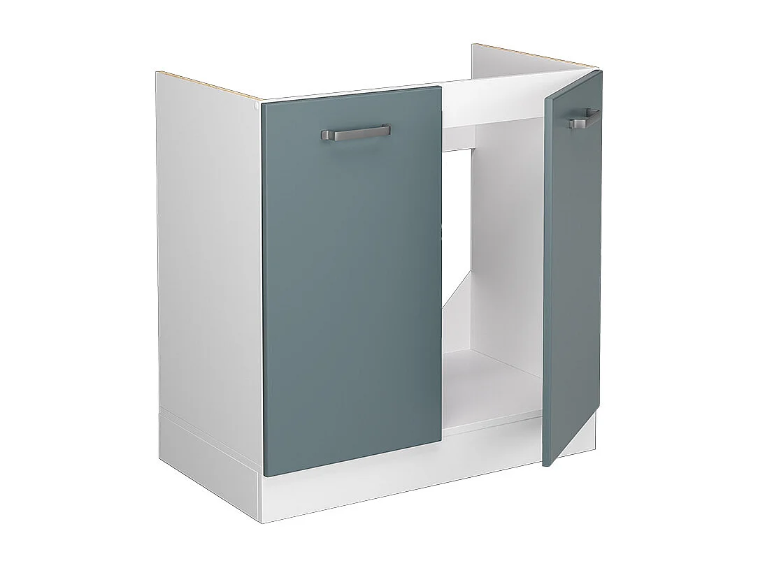 Meuble bas sous-évier bleu-gris 80x46x81.6 r-line