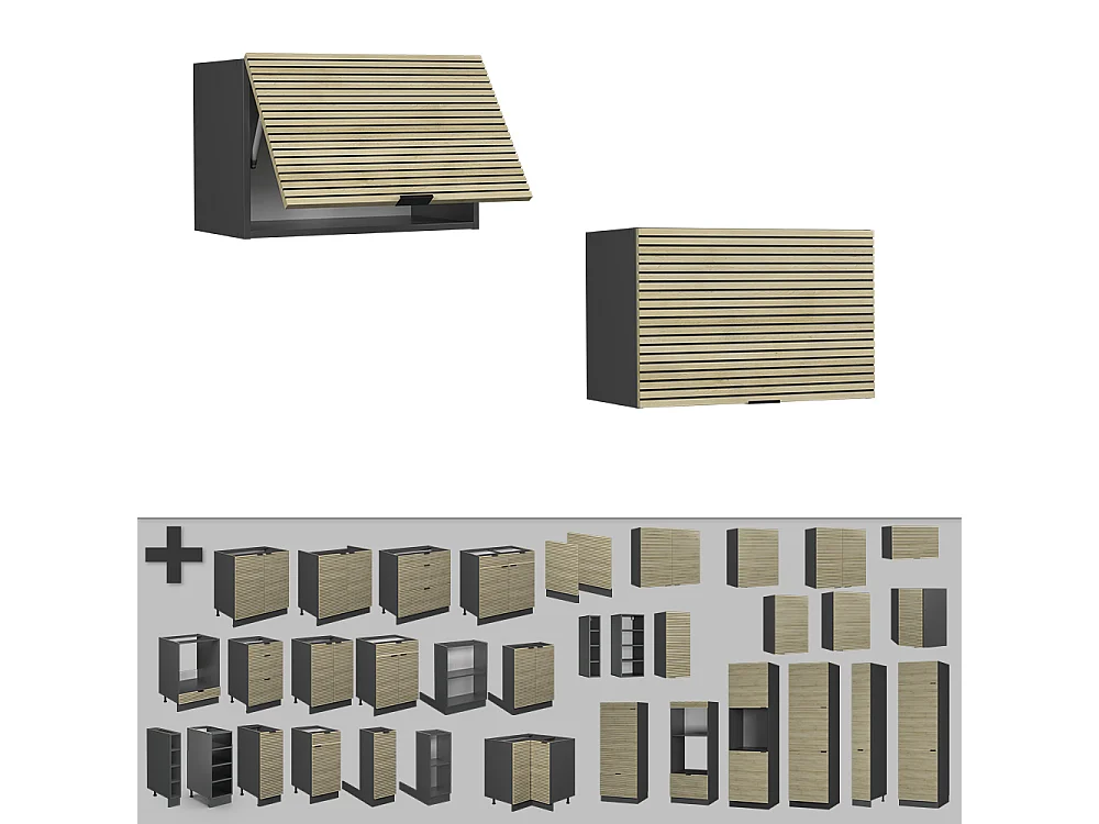 Hangkast eiken paneel 60x34.1x40 fame-line