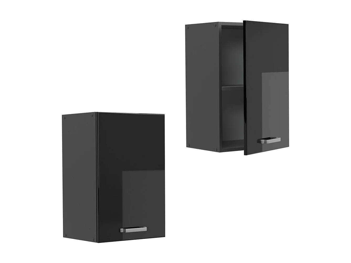 Hangkast zwart hoogglans 40x31x60 r-line