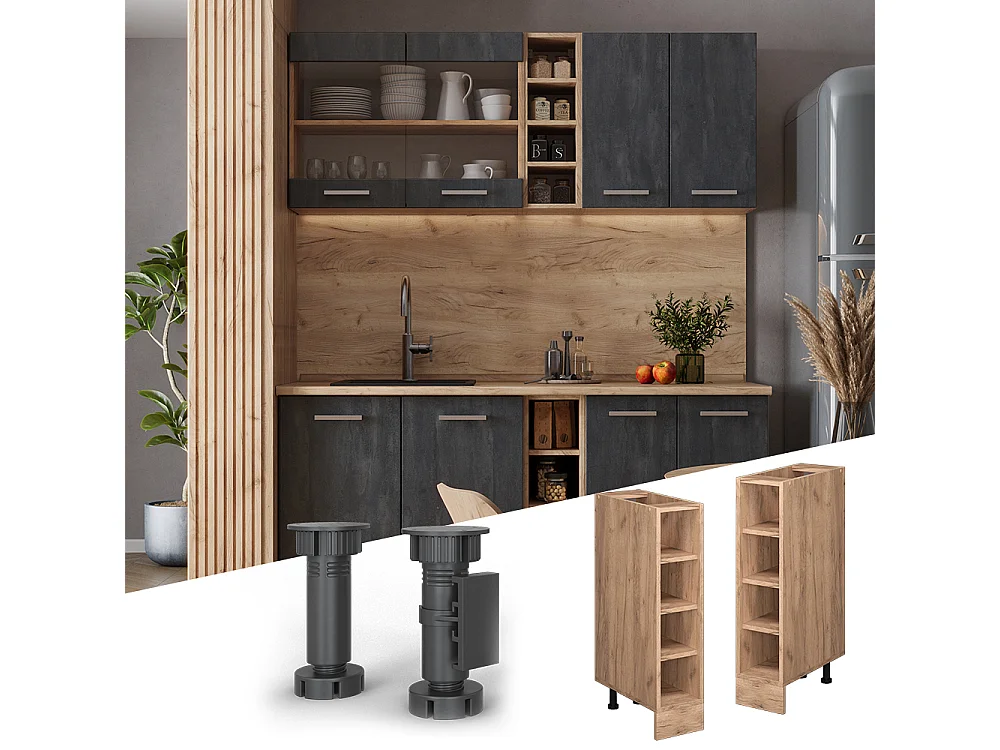 Scaffale da cucina quercia dorata 20x60x81.6 r-line