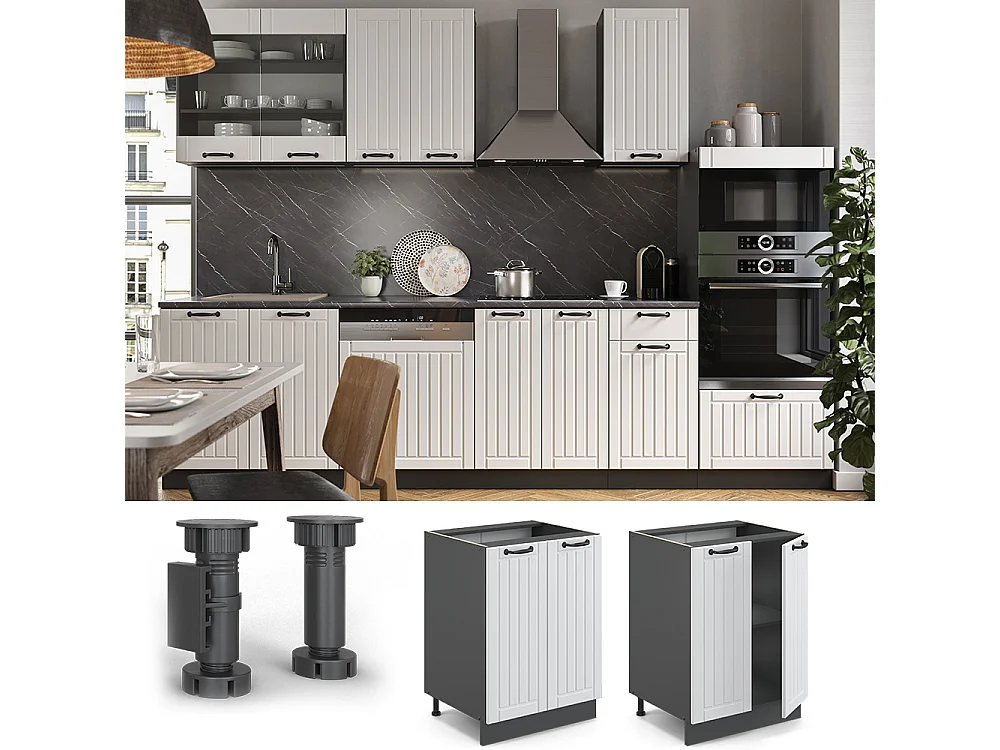 Keukenonderkast wit landhuis 60x60x82 fame-line