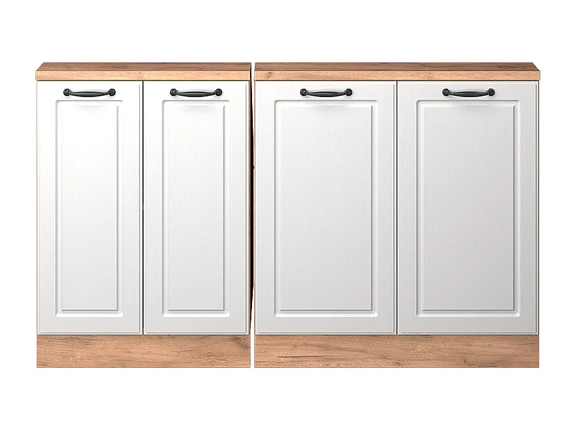 Armario de cocina para techo inclinado blanco casa de campo 140x46x81.6 r-line