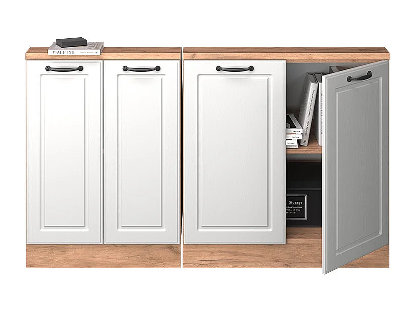 Armario de cocina para techo inclinado blanco casa de campo 140x46x81.6 r-line