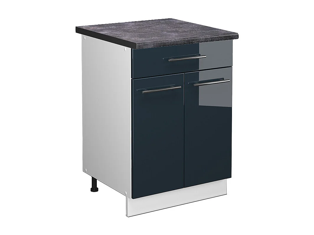Mobiletto base per cucina blu scuro lucido 60x60x82 fame-line