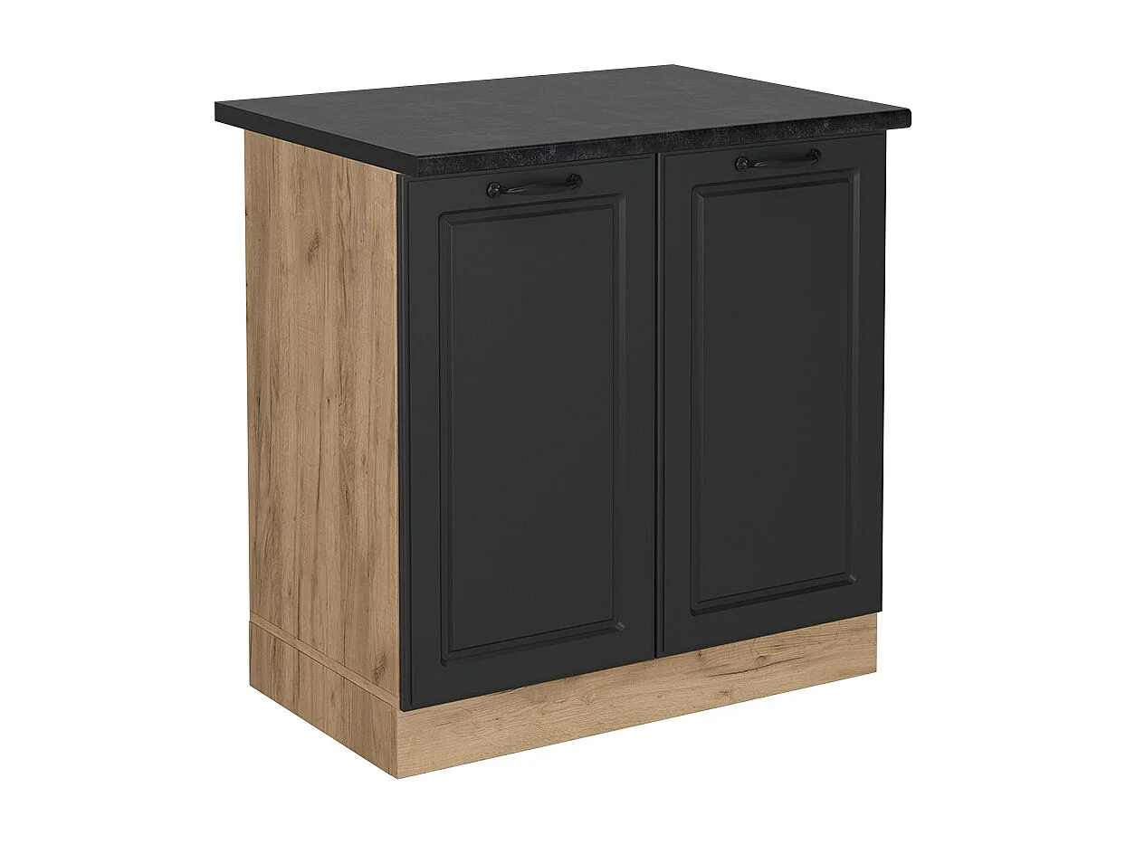 Meuble bas sous-évier anthracite campagne 80x60x81.6 r-line