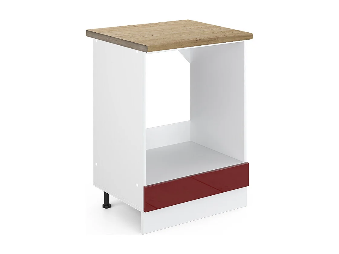 Meuble pour four rouge brillant 60x60x81.6 r-line