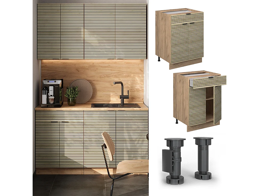 Küchenunterschrank eiche paneel 60x60x82 fame-line