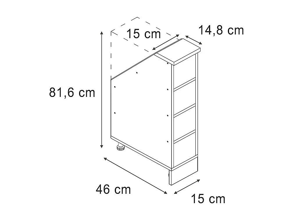 Meuble sous pente chêne de force doré 15x46x81.6 r-line