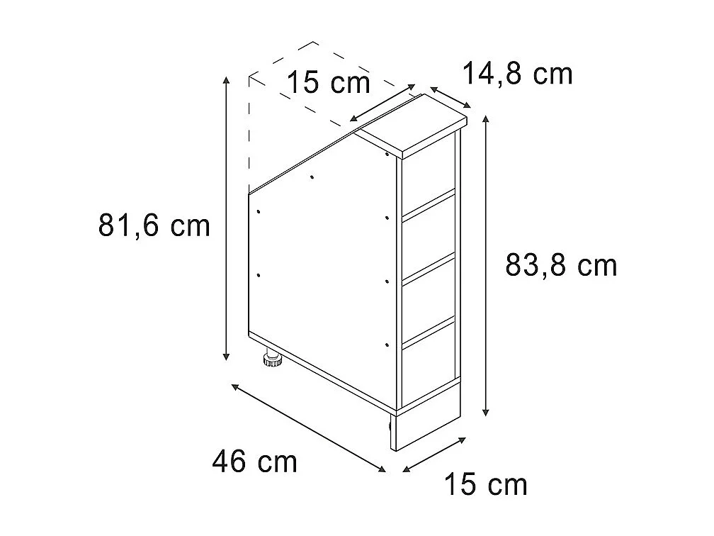 Meuble sous pente chêne de force doré 15x46x81.6 r-line