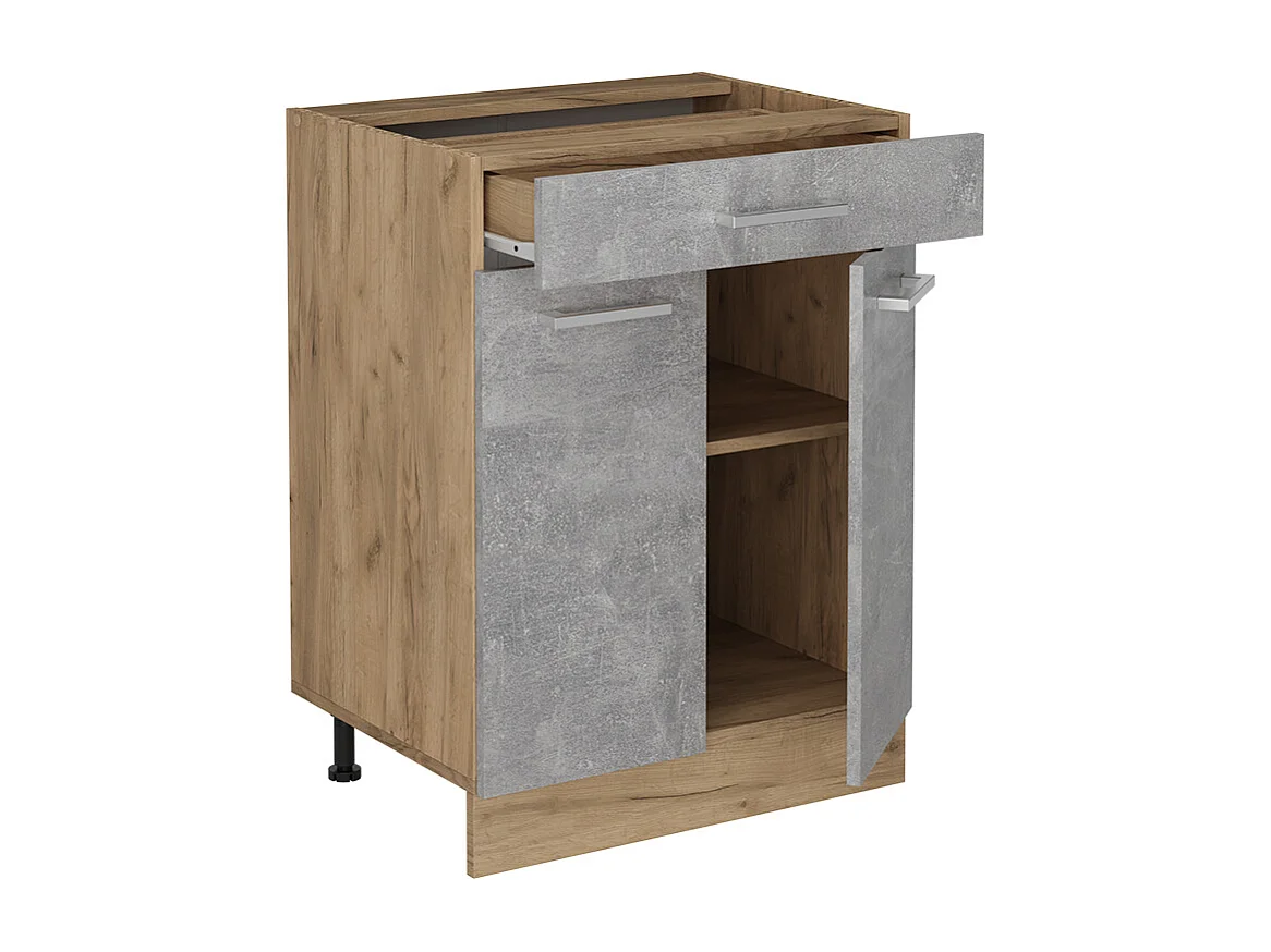 Mobiletto base per cucina calcestruzzo 60x60x81.6 r-line