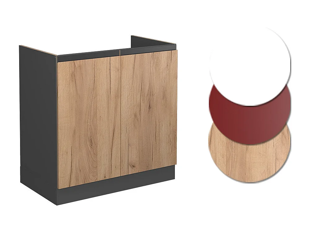 Armario bajo para fregadero roble dorado 80x60x81.6 r-line