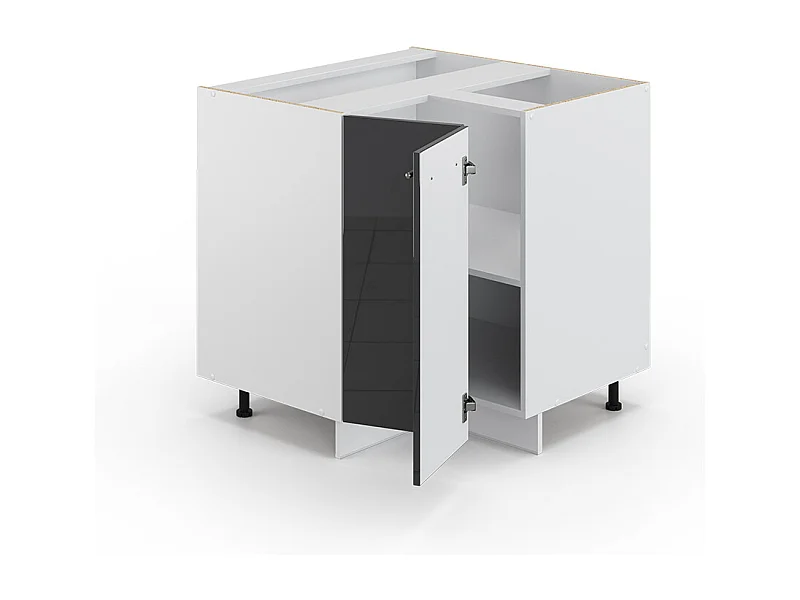 Mobile ad angolo cucina antracite lucido 80.5x60x82 fame-line