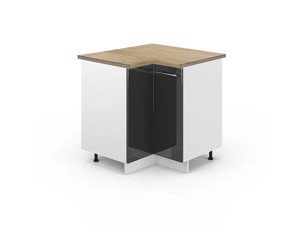 Mobile ad angolo cucina antracite lucido 80.5x60x82 fame-line