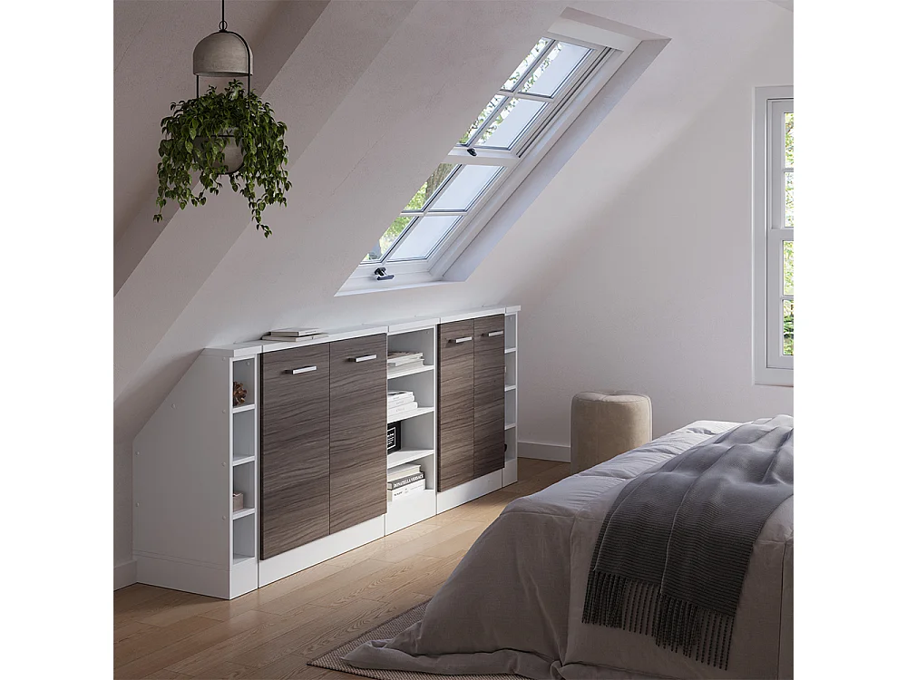 Meuble sous pente gris noble 210x46x81.6 r-line