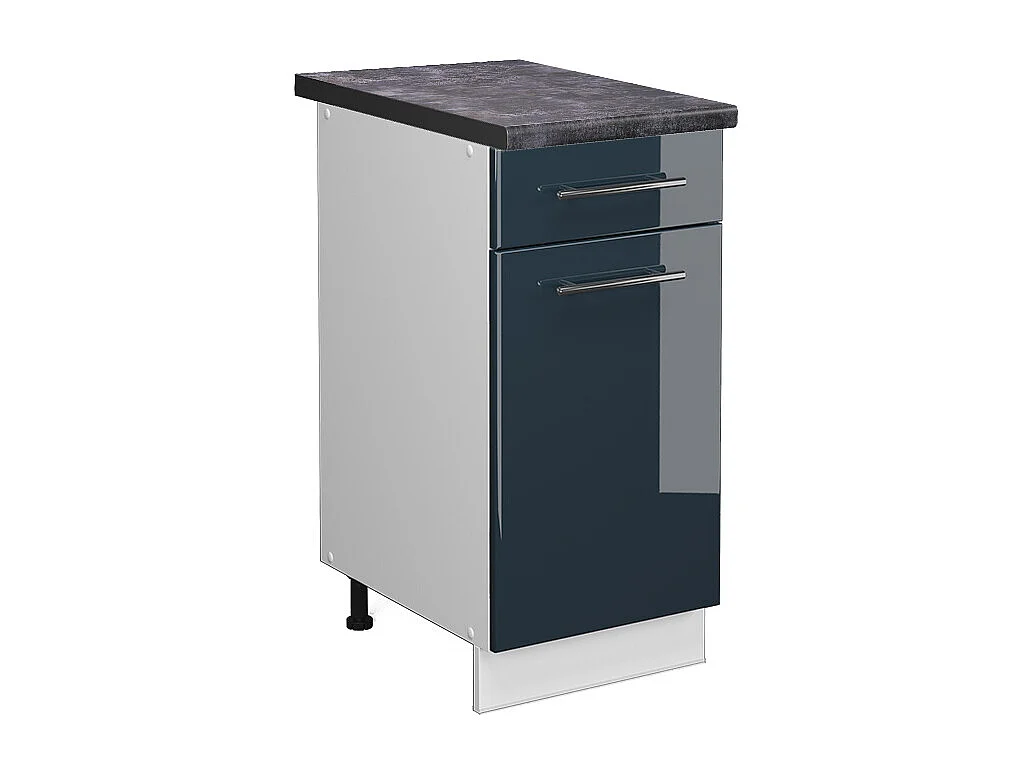 Meuble cuisine bleu foncé brillant 40x60x82 fame-line