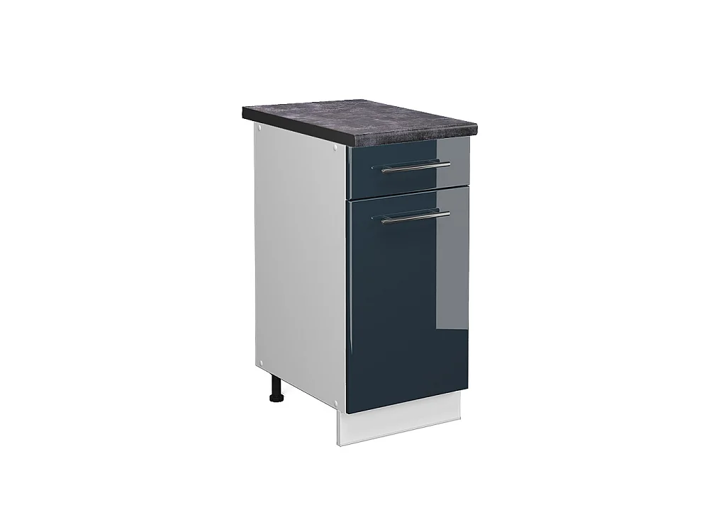 Meuble cuisine bleu foncé brillant 40x60x82 fame-line