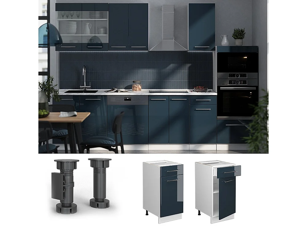 Küchenunterschrank dunkelblau hochglanz 40x60x82 fame-line