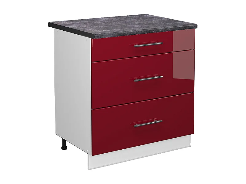 Keukenonderkast bordeauxrode hoogglans 80x60x82 fame-line