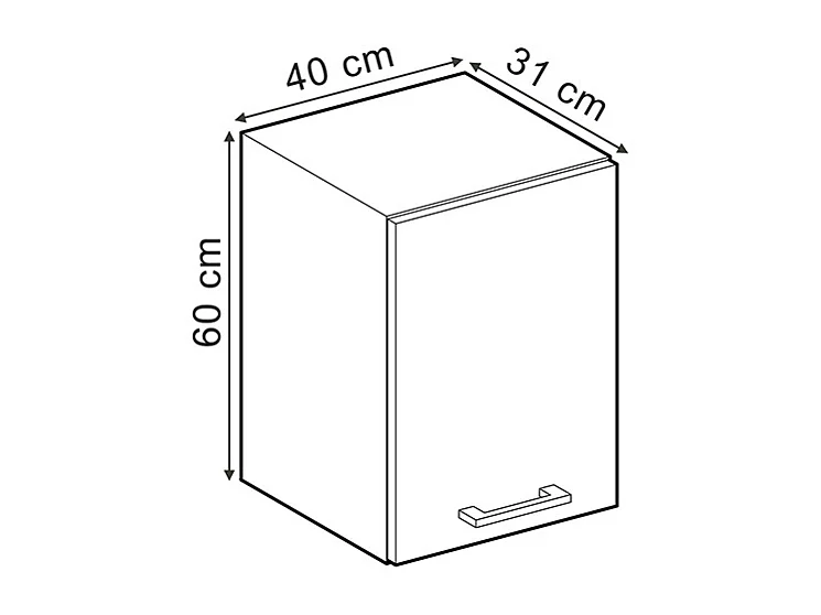 Pensile da cucina calcestruzzo 40x31x60 r-line