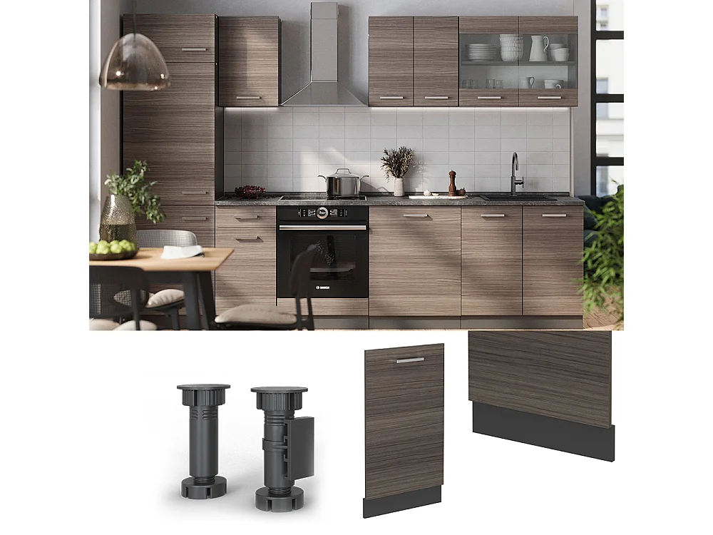 Façade de lave-vaisselle gris noble 45x1.6x81.8 r-line