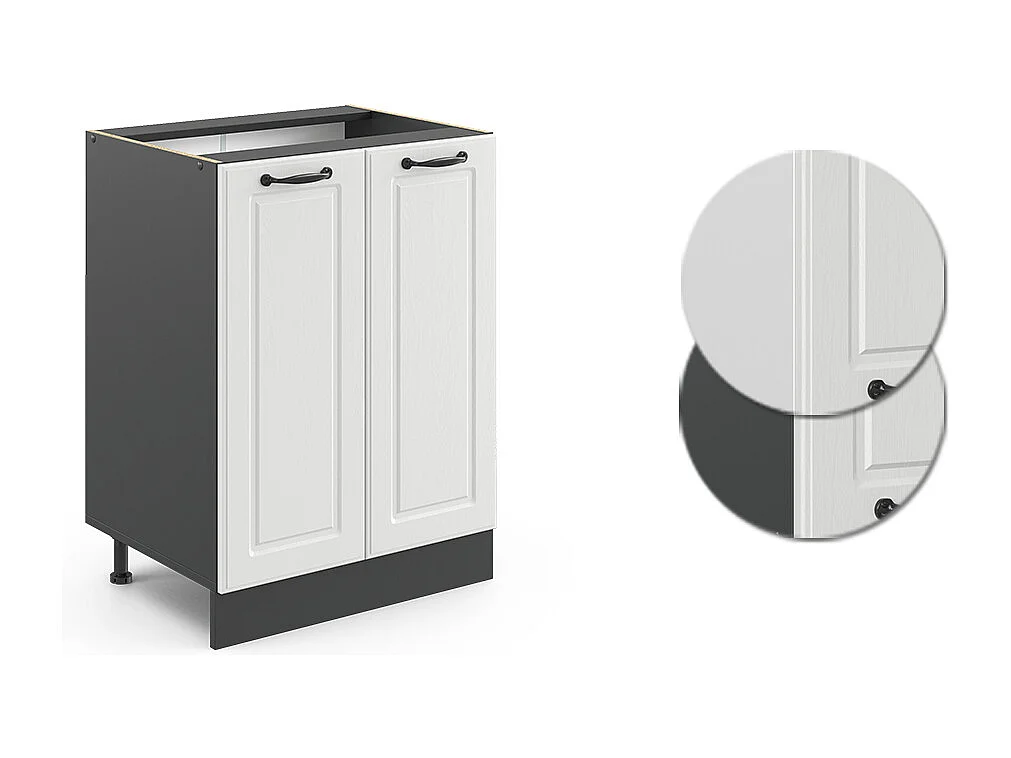 Mobiletto base cucina bianco casa di campagna 60x46x81.6 r-line