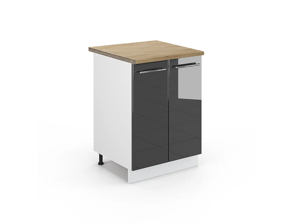 Mobiletto base cucina antracite lucido 60x60x82 fame-line