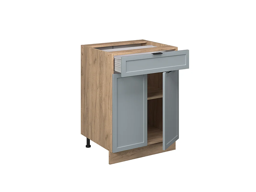 Kitchen base cabinet light blue-grey 60x60x82 fame-line