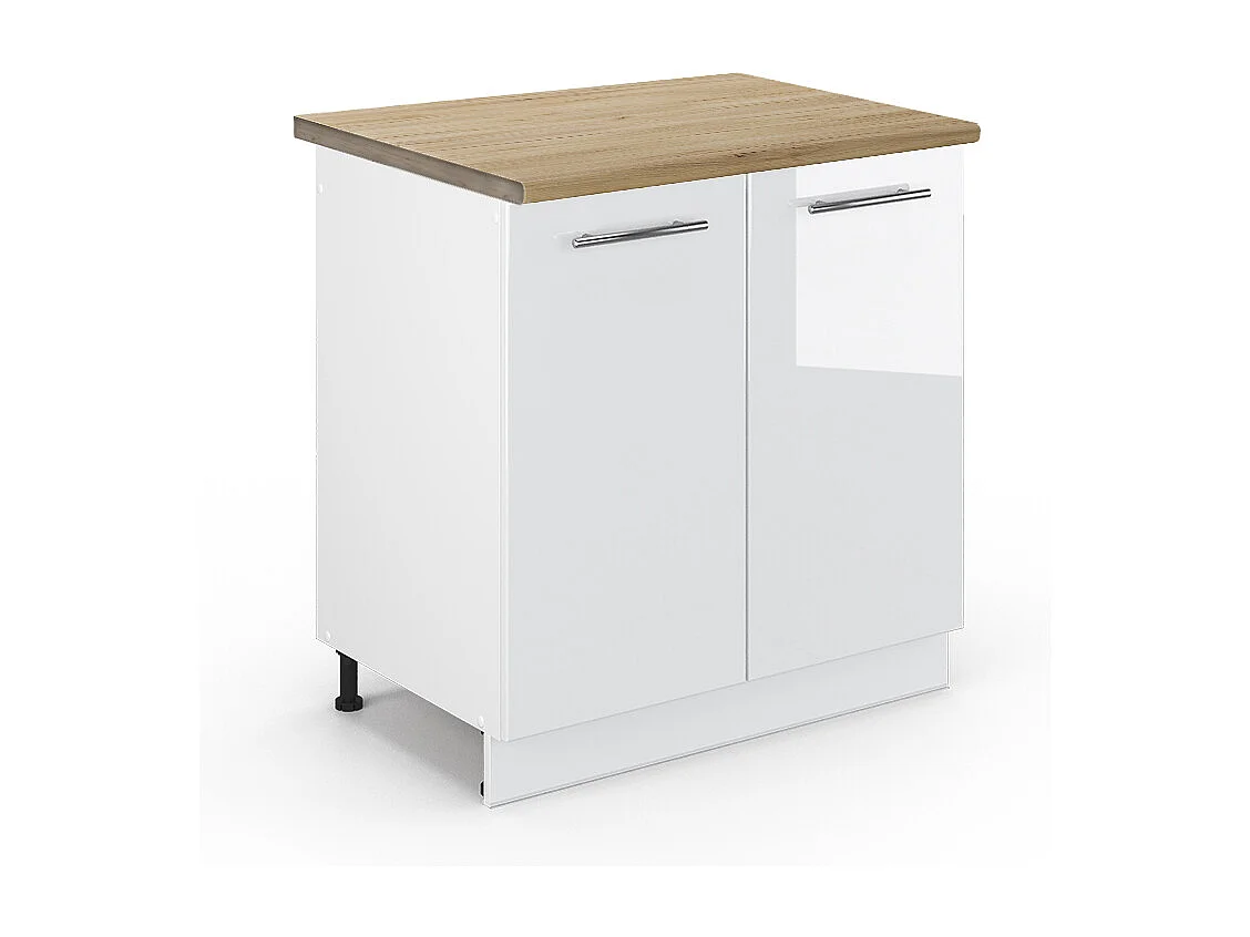 Armario bajo para fregadero blanco alto brillo 80x60x82 fame-line