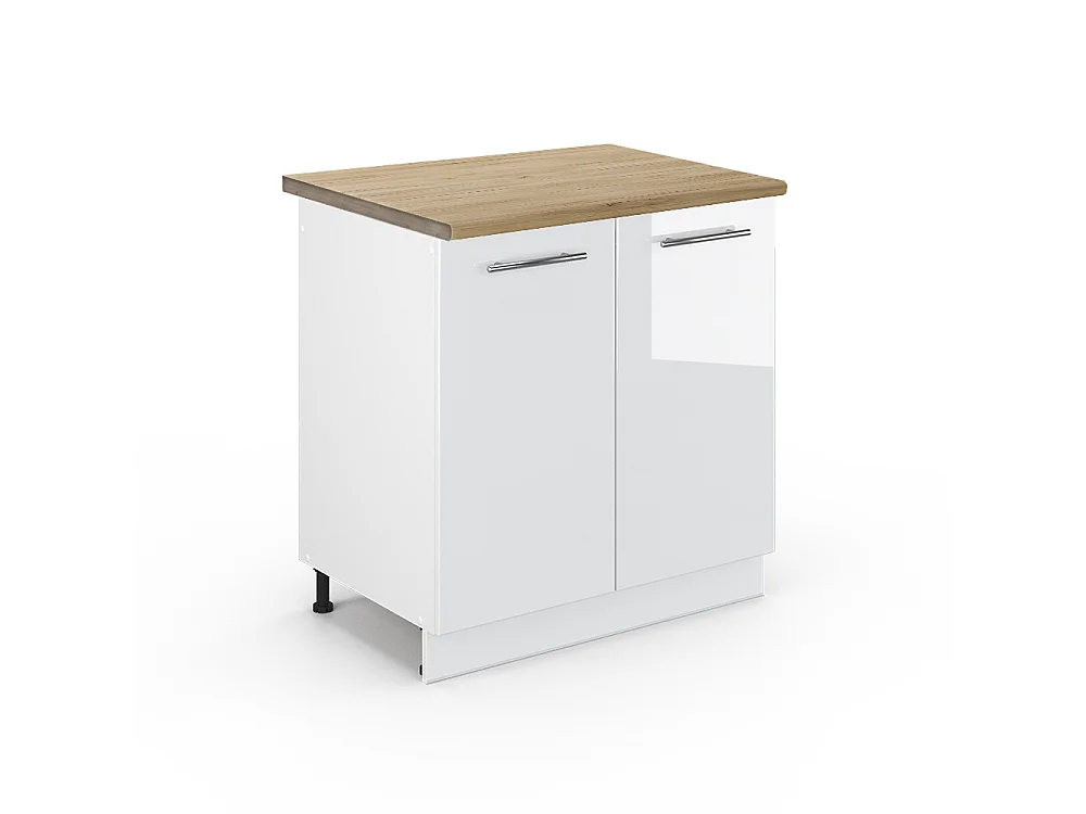 Meuble bas sous-évier blanc haute brillance 80x60x82 fame-line