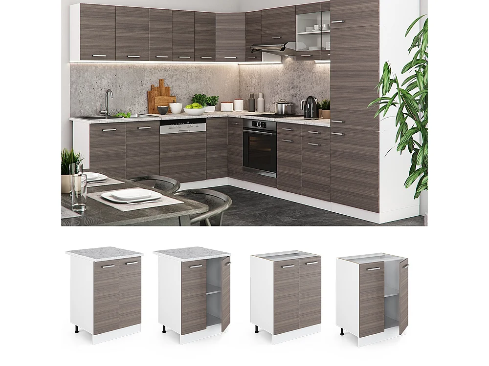 Mueble bajo de cocina gris noble 60x60x81.6 r-line