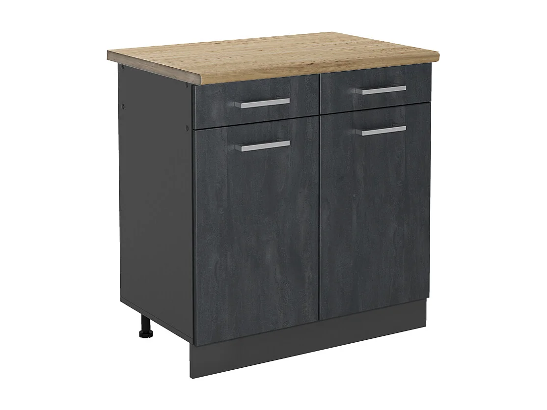 Meuble cuisine béton noir 80x60x81.6 r-line