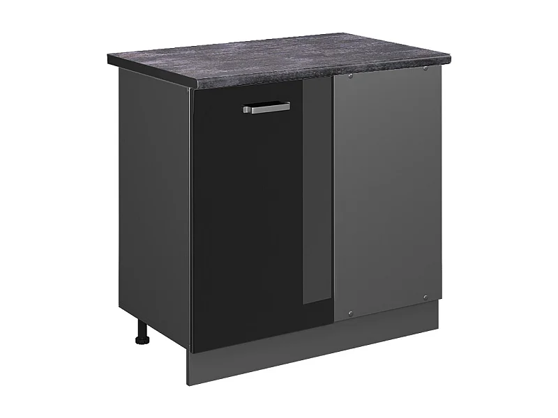 Armario de esquina negro brillo intenso 86x60x81.6 r-line