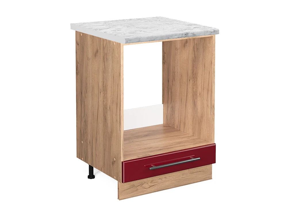 Armario para horno empotrado rojo burdeos alto brillo 60x60x82 fame-line