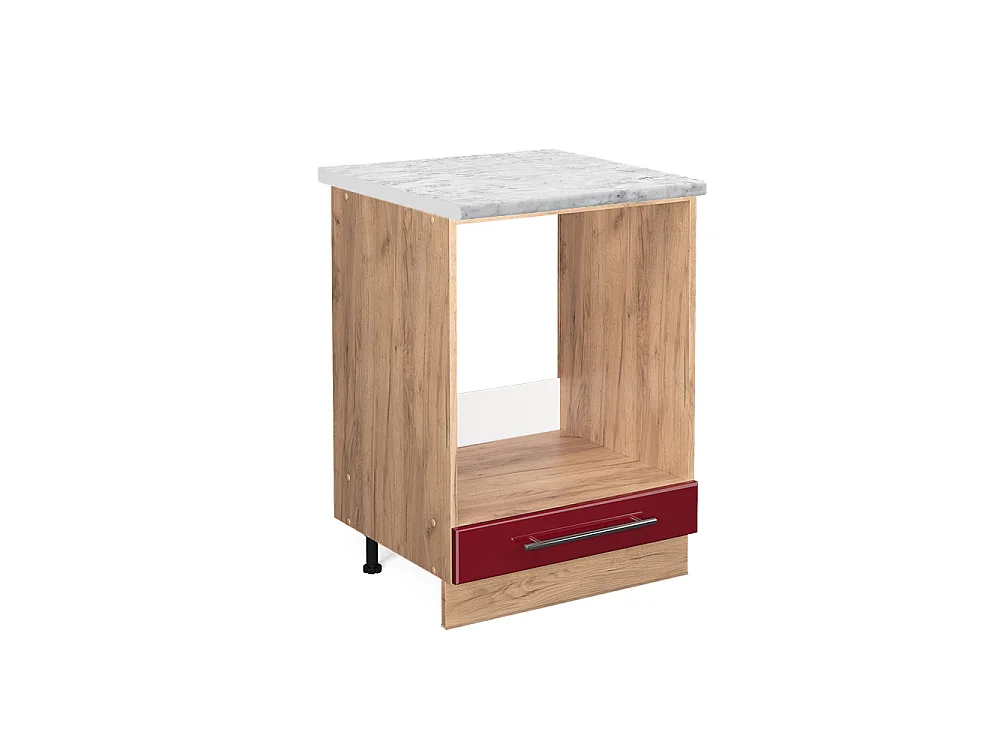 Meuble pour four rouge bordeaux haute brillance 60x60x82 fame-line