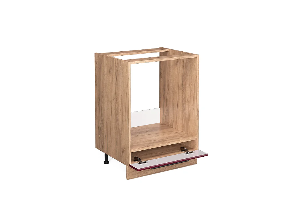 Meuble pour four rouge bordeaux haute brillance 60x60x82 fame-line