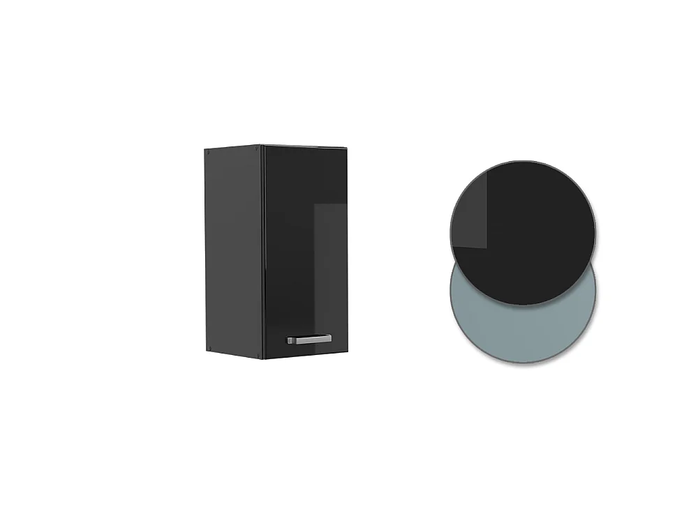 Wall cabinet black high gloss 30x31x60 r-line