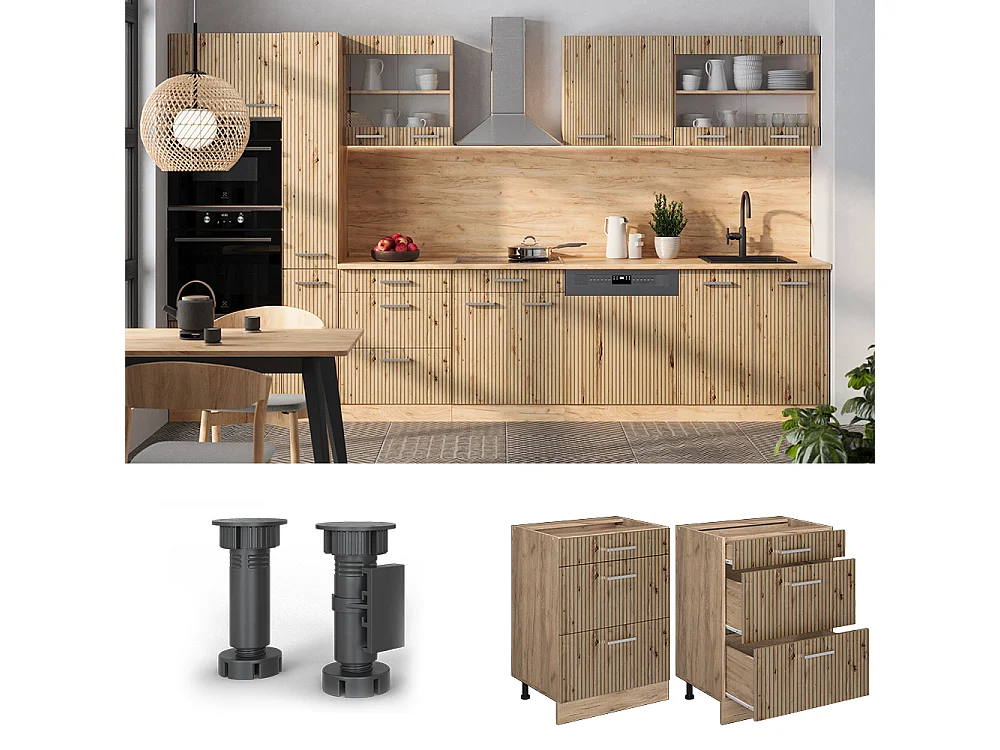 Küchenunterschrank artisan-eiche 60x46x81.6 r-line