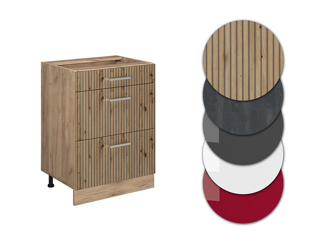 Küchenunterschrank artisan-eiche 60x46x81.6 r-line