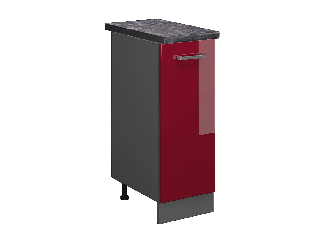 Meuble de cuisine rouge brillant 30x60x81.6 r-line