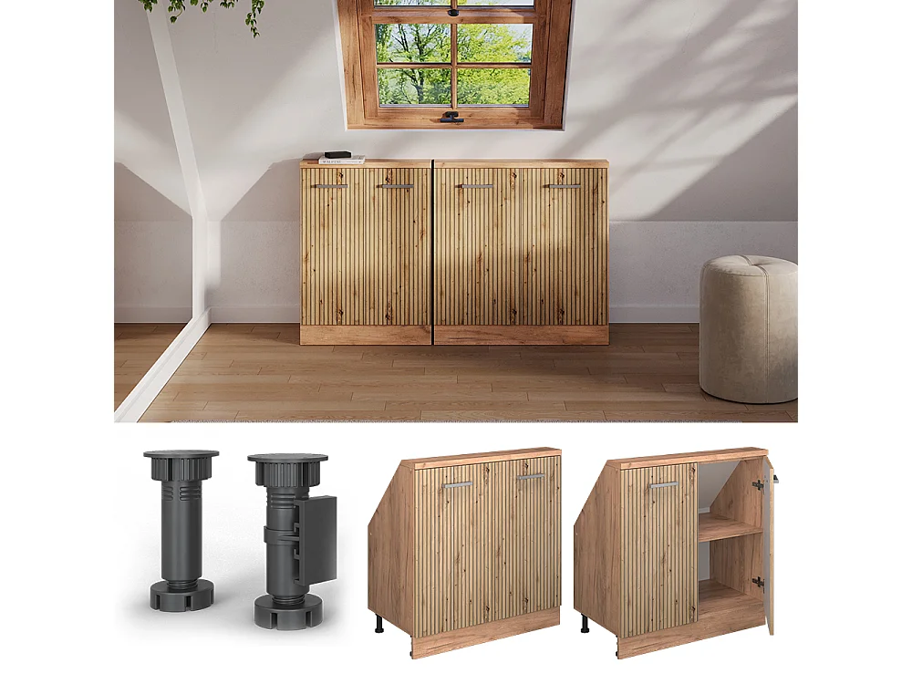 Meuble sous pente chêne artisan 80x46x81.6 r-line