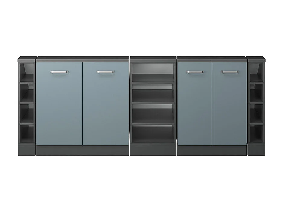 Meuble sous pente bleu-gris 215x46x81.6 r-line