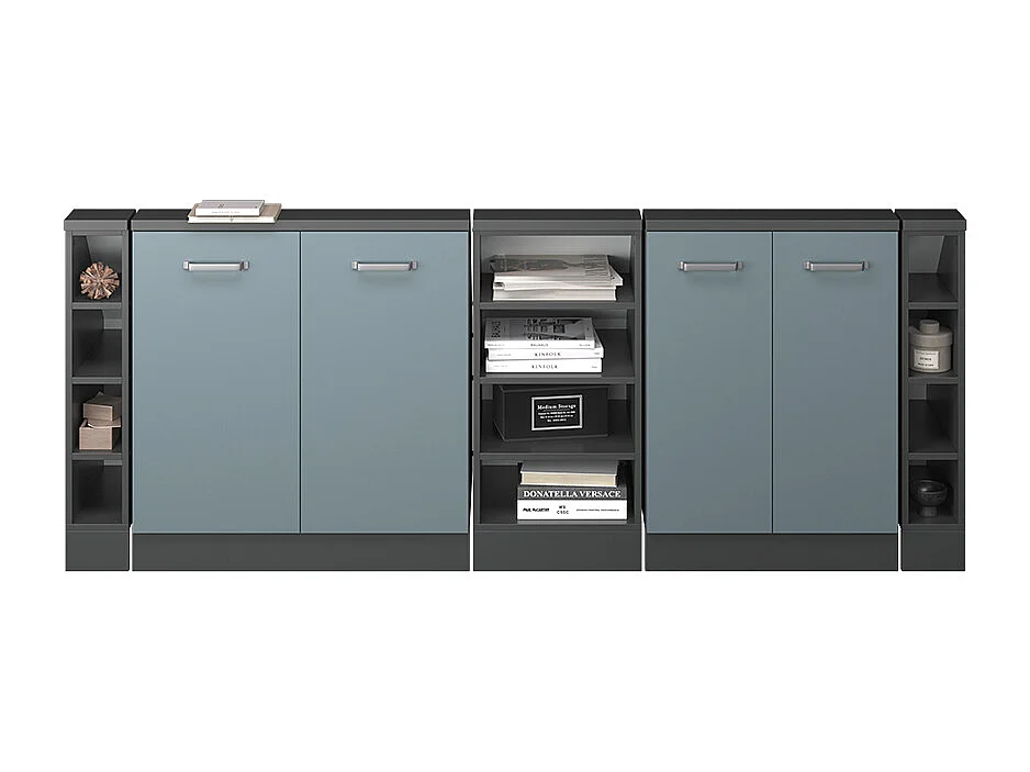 Meuble sous pente bleu-gris 210x46x81.6 r-line