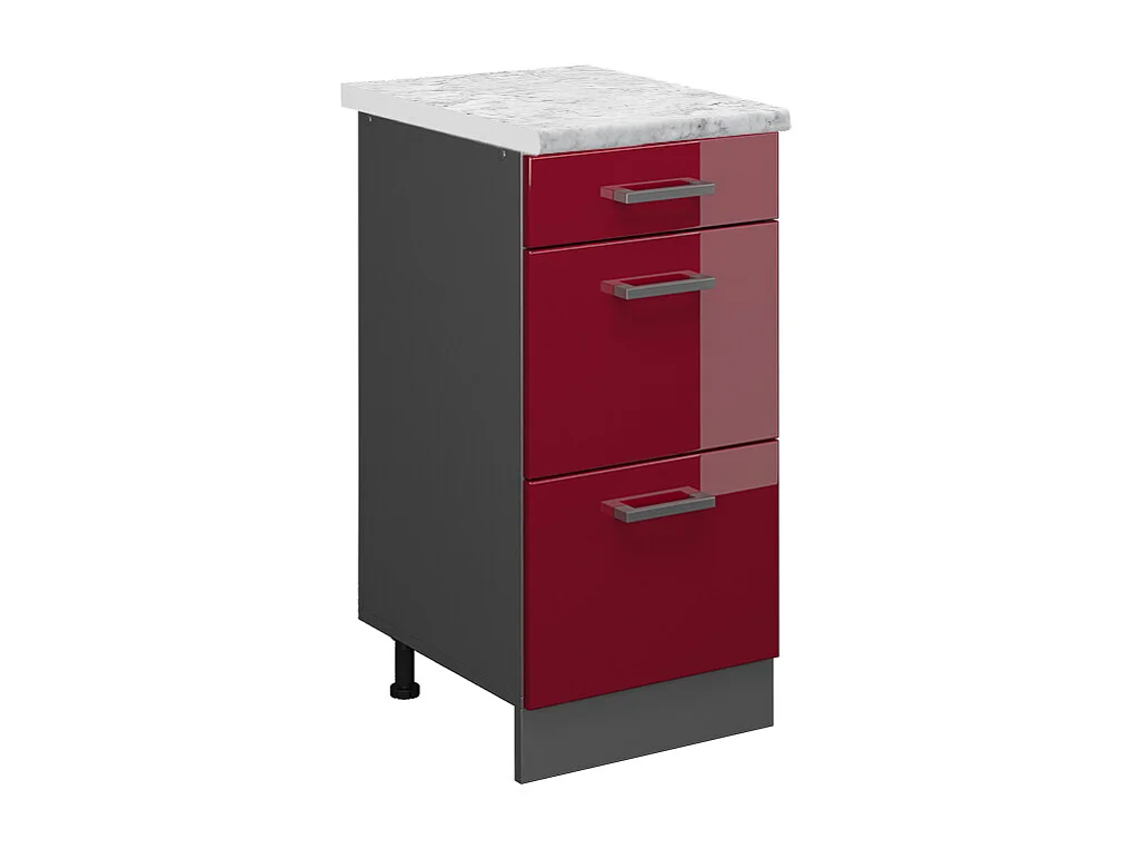 Meuble cuisine rouge brillant 40x60x81.6 r-line
