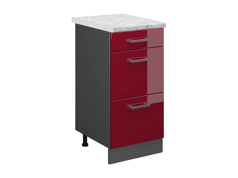 Meuble cuisine rouge brillant 40x60x81.6 r-line