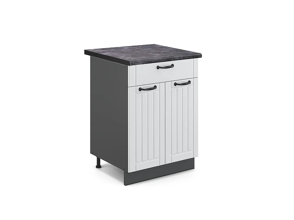 Meuble cuisine blanc campagne 60x60x82 fame-line